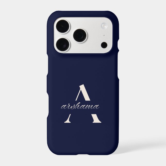 Navy Blue Personalized Name iPhone Case  (Back)