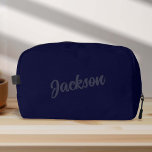 Navy BLue Personalized Name Mens Dopp Kit<br><div class="desc">The Simple Navy Blue Personalized Name Dopp Kit Bag is the epitome of elegance and functionality, crafted specifically for men. Its understated navy blue design, enhanced by the option to personalize with a name, offers a unique and sophisticated touch to this practical accessory. Perfectly suited for a range of activities...</div>