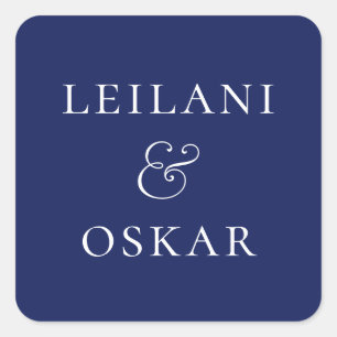 Navy Blue Personalized Square Sticker