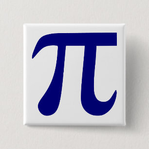 Navy Blue Pi Symbol 2 Inch Square Button