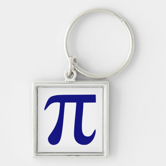 Navy Blue Pi Symbol Keychain (Front)