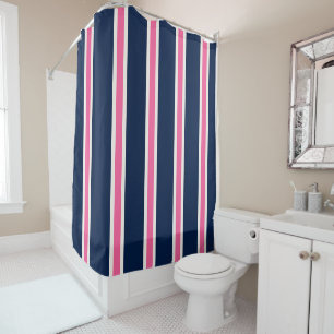 Navy Blue Pink Khaki Stripes Personalized