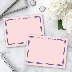 Navy Blue Pink Monogram Post-it Notes