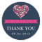 Navy Blue Pink Small Hearts Wedding Favour Sticker