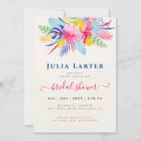 Navy Blue Pink Wild Rainforest Bridal Shower