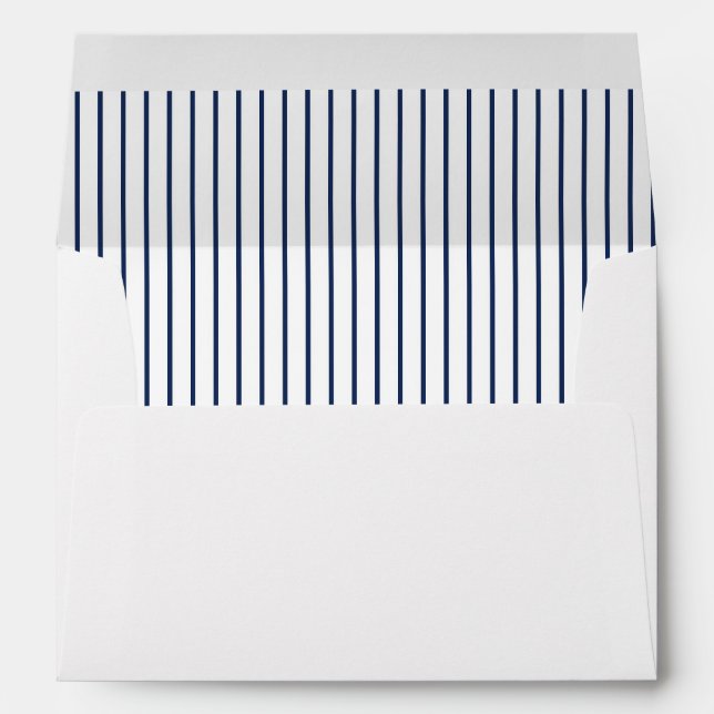 Navy Blue pinstriped lined envelope (Back (Bottom))