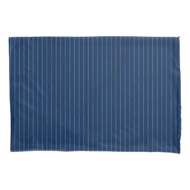 Navy blue pinstripes pillowcase (Front)