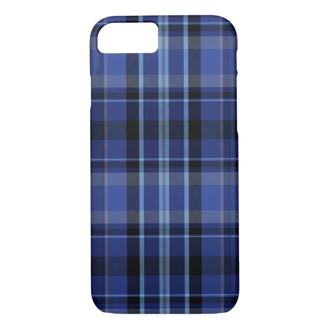 Navy Blue Plaid iPhone 7 Case-Mate iPhone Case (Back)