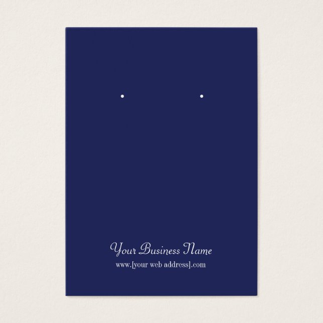 Navy Blue Plain Simple Custom Earring Card (Front)
