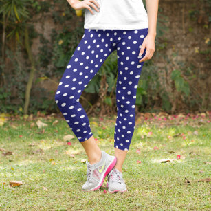 Navy polka 2024 dot leggings