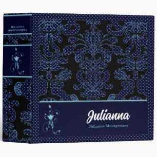 Navy Blue Polka Dot Custom Binder