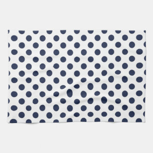 Navy Blue Polka Dot Kitchen Towel
