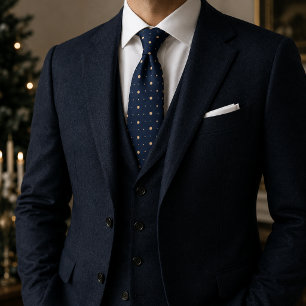 Navy Blue Polka Dot  Tie