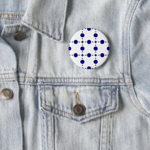 Navy Blue Polka Dots, Polka Dot Pattern, Dots 2 Inch Round Button