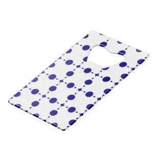 Navy Blue Polka Dots, Polka Dot Pattern, Dots Credit Card Bottle Opener