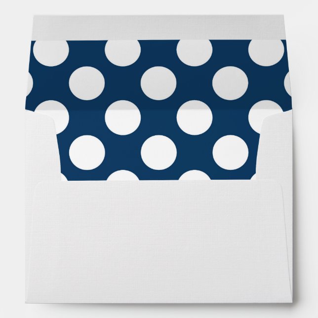 Navy Blue Polka Dots, Polka Dot Pattern, Dots Envelope (Back (Bottom))