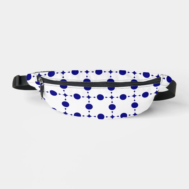 Navy Blue Polka Dots, Polka Dot Pattern, Dots Fanny Pack (Front)