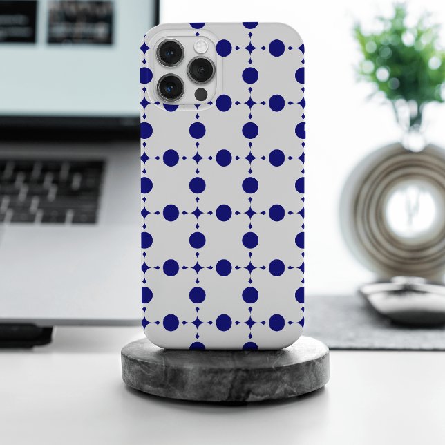 Navy Blue Polka Dots, Polka Dot Pattern, Dots iPhone Case (Creator Uploaded)