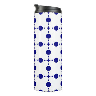 Navy Blue Polka Dots, Polka Dot Pattern, Dots Thermal Tumbler