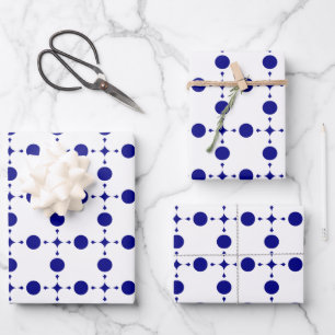 Navy Blue Polka Dots, Polka Dot Pattern, Dots Wrapping Paper Sheet