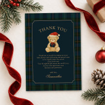 Navy Blue Polo Teddy Bear Christmas Baby Shower
