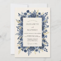Navy Blue Prestigious Rose Wedding