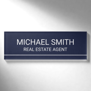 Navy Blue Professional Personalized Name Tag