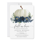 Navy Blue Pumpkin Fall in Love Bridal Shower