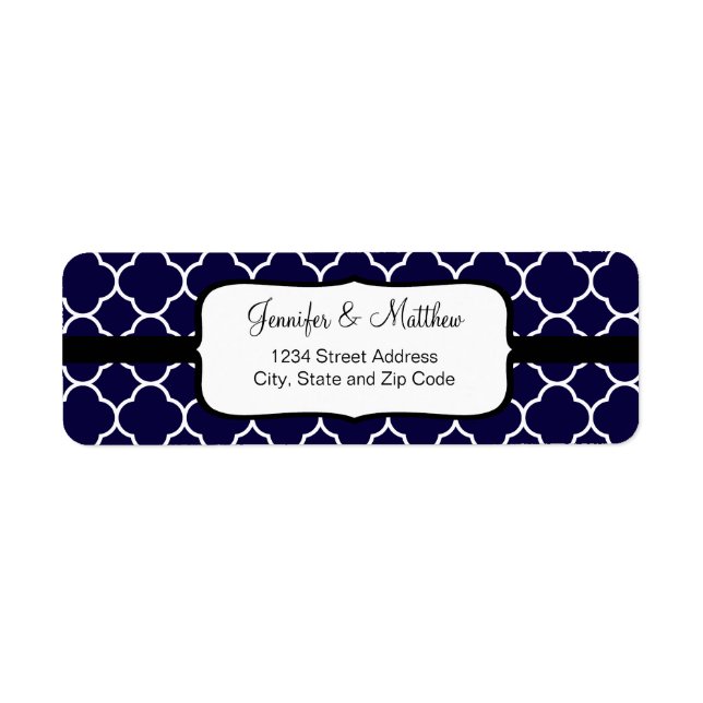 Navy Blue Quatrefoil Pattern (Front)