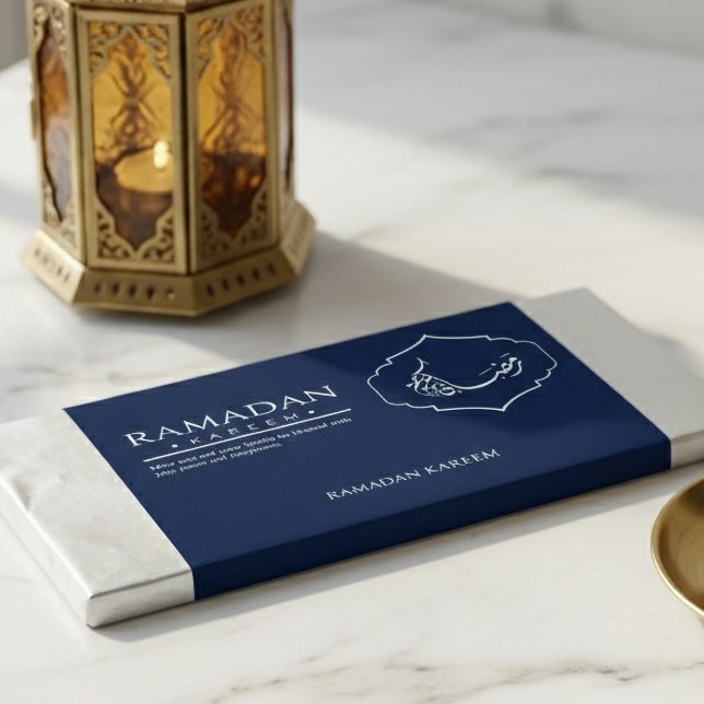 Navy Blue Ramadan Kareem Chocolate Bar Wrapper  (Creator Uploaded)