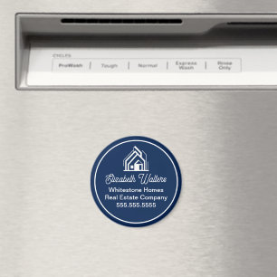 Navy Blue Real Estate Company Customized Realtor Magnet