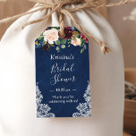 Navy Blue Red Blush Floral Lace Bridal Shower Gift Tags<br><div class="desc">Customize this "Burgundy Blush Floral Lace Rustic Navy Blue Bridal Shower Thank You Gift Tag" to add a special touch. It's a perfect addition to match your colours and styles. (1) For further customization, please click the "customize further" link and use our design tool to modify this template. (2) If...</div>