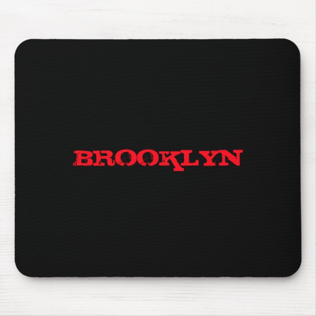 Navy Blue Red Brooklyn New York City Nyc Mens  Mouse Pad (Front)