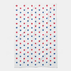 Navy blue, red, white, stars american patriotic kitchen towel