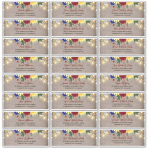 Navy Blue Red Yellow Guest Names Address Labels