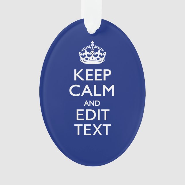 Navy Blue Restez Calme Et Ayez Votre Texte (devant)