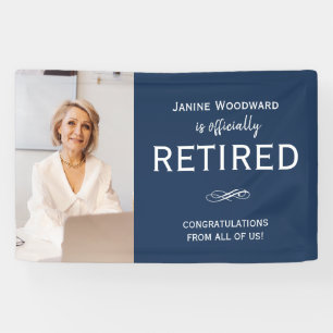 Navy Blue Retirement Party welcome sign