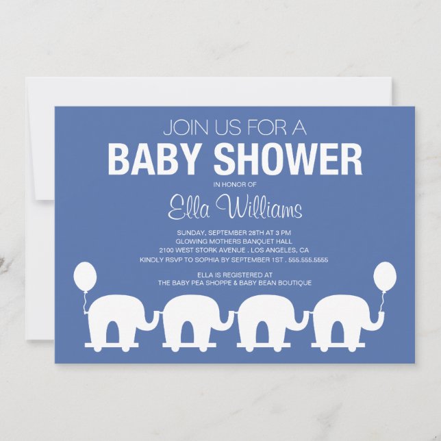 NAVY BLUE RETRO CIRCUS | BABY SHOWER INVITATION (Front)