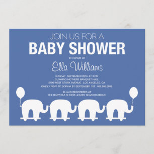NAVY BLUE RETRO CIRCUS   BABY SHOWER INVITATION
