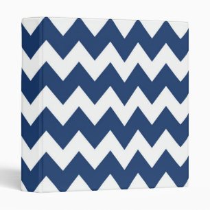 Navy Blue Retro Colourful Modern Chevron Pattern Binder