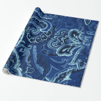 Navy Blue Retro Paisley Bandanna/Bandana