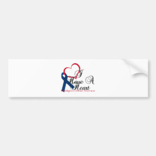 Navy Blue Ribbon Huntington's Disease Awareness Bumper Sticker