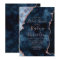 Navy Blue Rose Gold Agate Bridal Shower Invitation