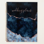 Navy Blue Rose Gold Agate Marble Wedding Plans Planner<br><div class="desc">Navy Blue & Rose Gold Foil Watercolor Marble Agate Gilded Geode Design, with Modern and Script fonts. Trendy and Chic Wedding or any event Wedding Plans Planner! ~ Check my shop to see the entire wedding suite for this design!</div>