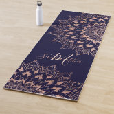 BIG LOVE Rose Gold Watercolor Boho Mandala Yoga Mat