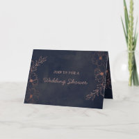 Navy Blue & Rose Gold Couple's Wedding Shower