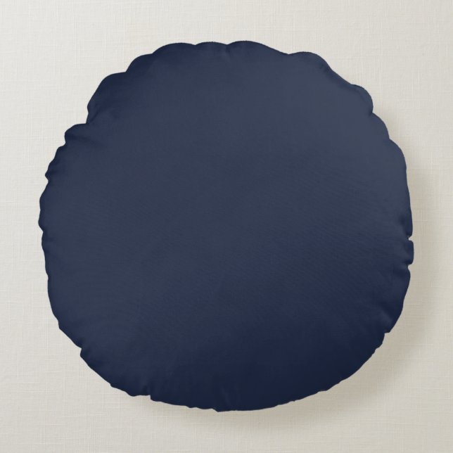 Navy Blue Round Pillow (Front)