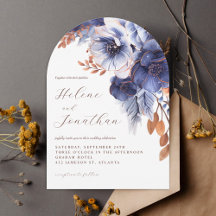Navy Blue Rust Terracotta Garden Elegant Wedding