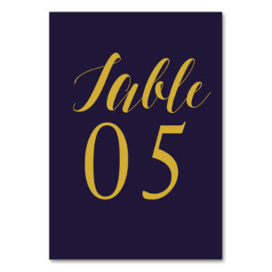 Navy Blue Rustic Chic Wedding Table Number Cards