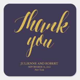 Navy Blue Rustic Chic Wedding Thank You Stickers